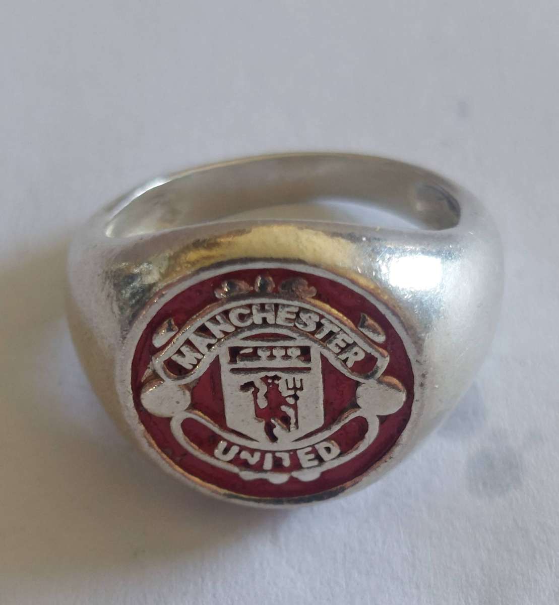 Wow!! Manchester United sterling silver enamel ring 7.5g