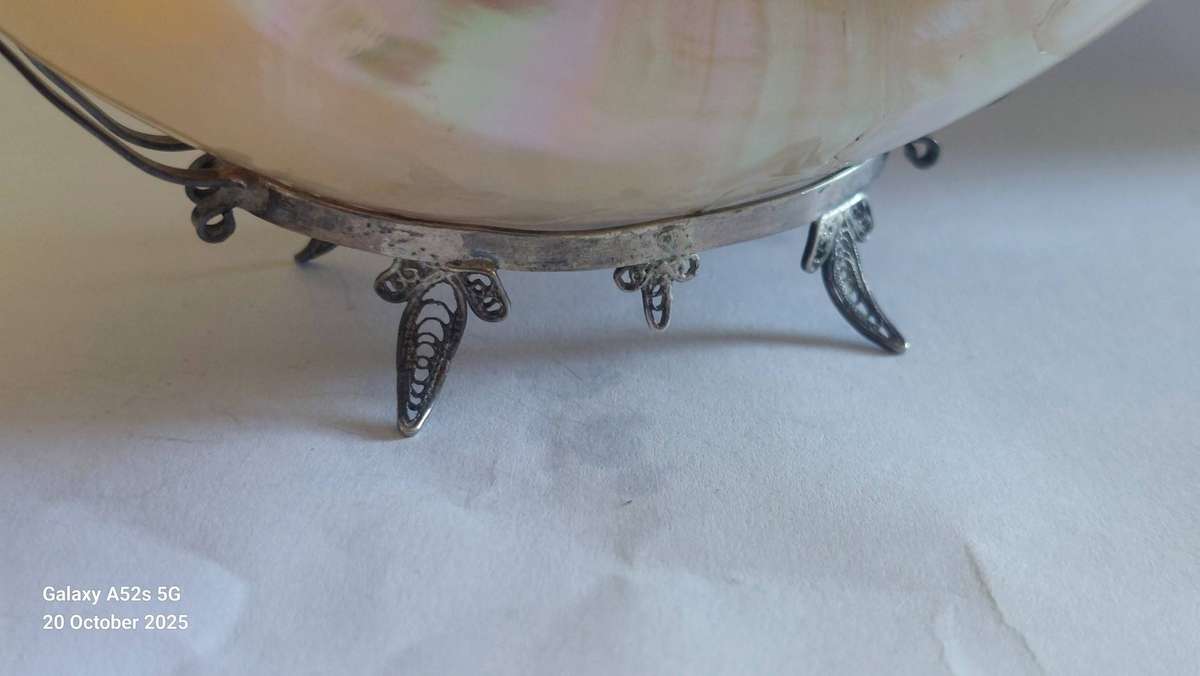 Amazing!! 19th century sterling silver Nautilus shell caviar dish circa 1890's Value R2500