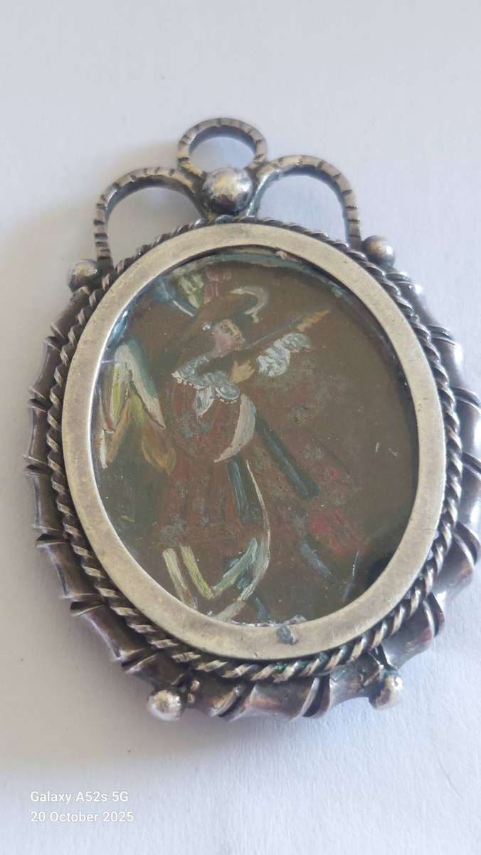 Rare!! Georgian Liberian sterling silver religious paintings pendant circa 1820's Value R5000