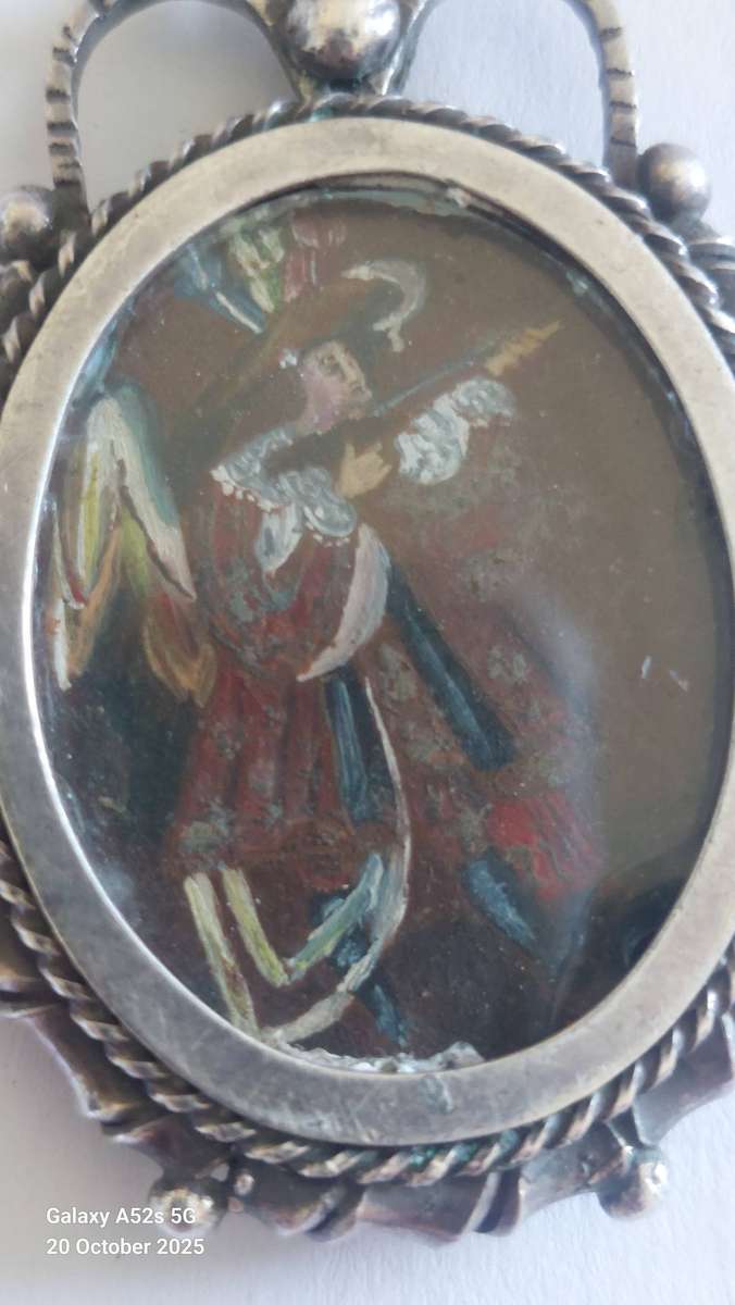 Rare!! Georgian Liberian sterling silver religious paintings pendant circa 1820's Value R5000