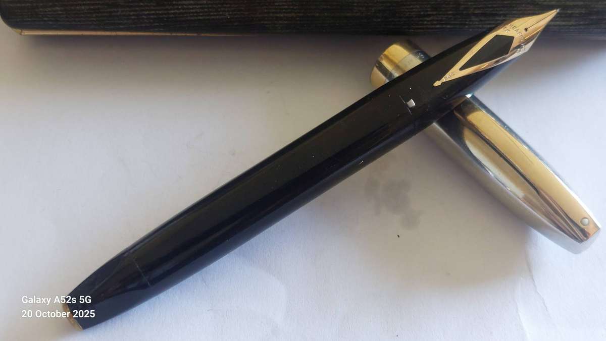 Rare!! 1959 Scheaffer PFM IV black snorkel 14ct gold nib fountain pen Value R4950