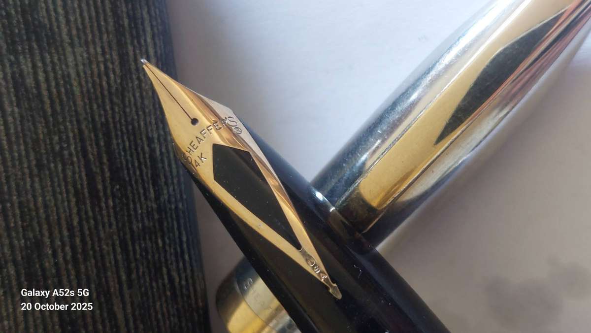 Rare!! 1959 Scheaffer PFM IV black snorkel 14ct gold nib fountain pen Value R4950