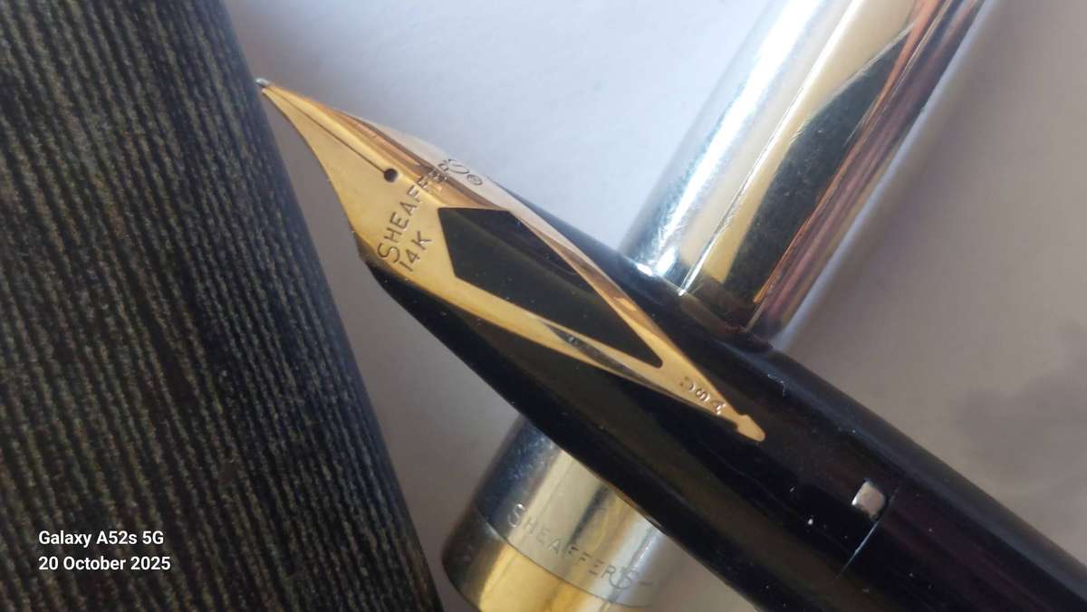 Rare!! 1959 Scheaffer PFM IV black snorkel 14ct gold nib fountain pen Value R4950