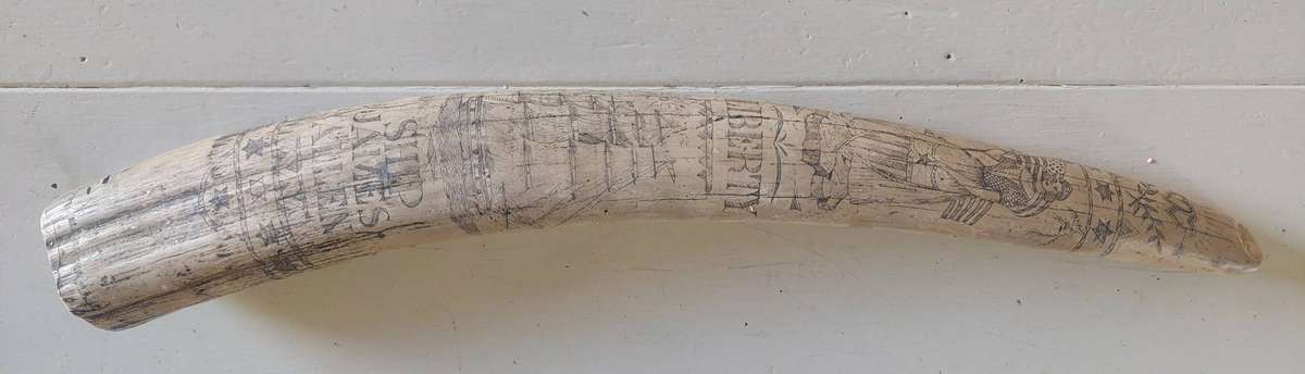 Wow!! Large James Allen marble resin reproduction skrimshaw tusk Value R2000