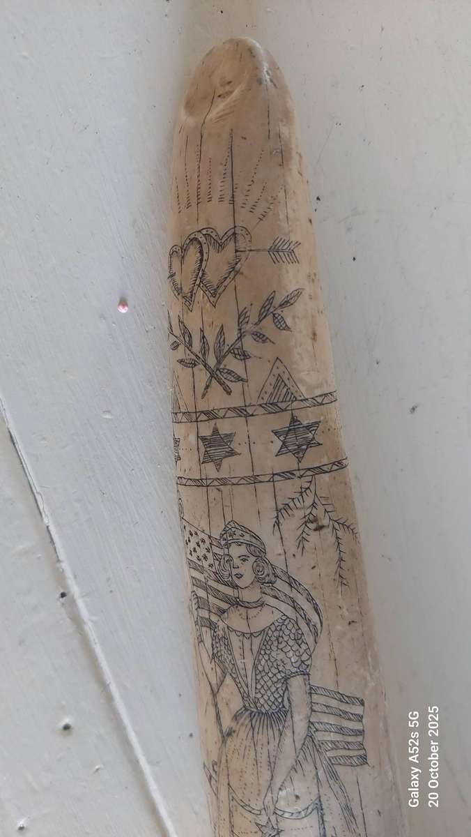 Wow!! Large James Allen marble resin reproduction skrimshaw tusk Value R2000