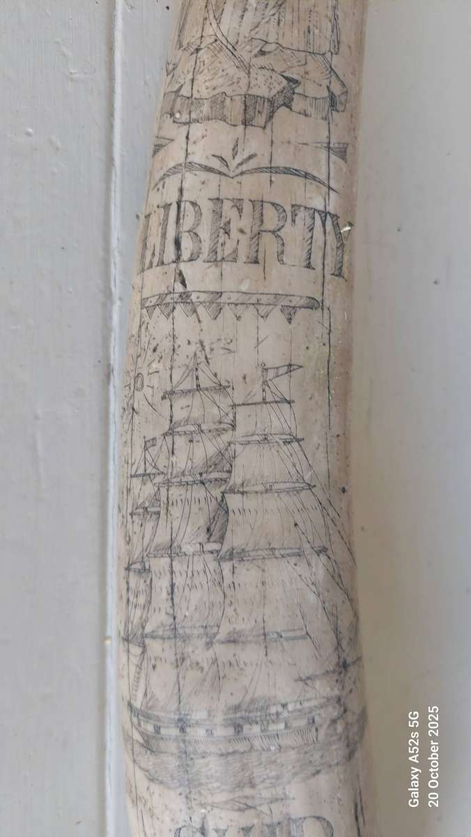 Wow!! Large James Allen marble resin reproduction skrimshaw tusk Value R2000