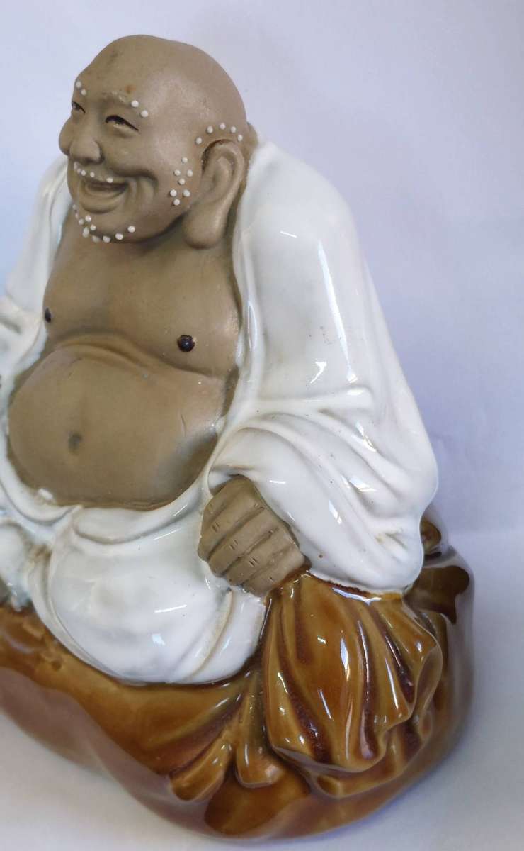 Vintage Chinese ceramic laughing Budha circa 1970's with makers mark