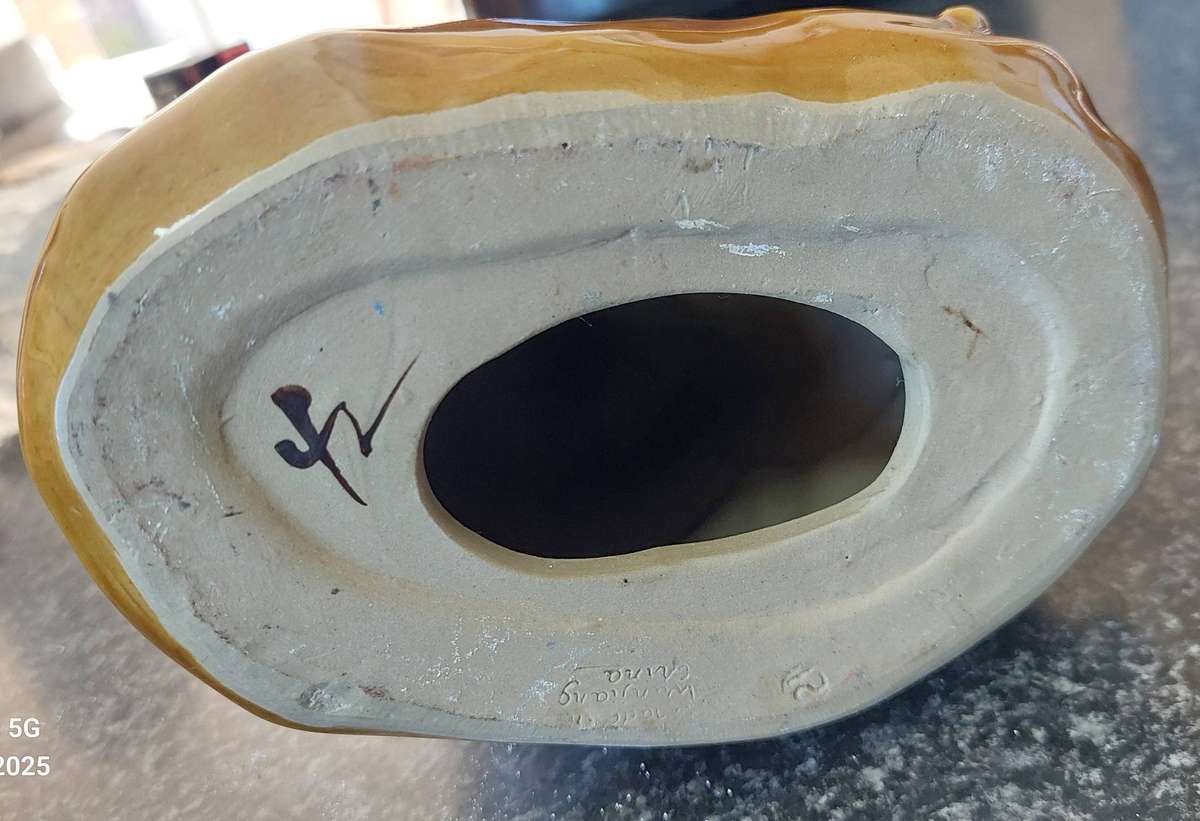 Vintage Chinese ceramic laughing Budha circa 1970's with makers mark