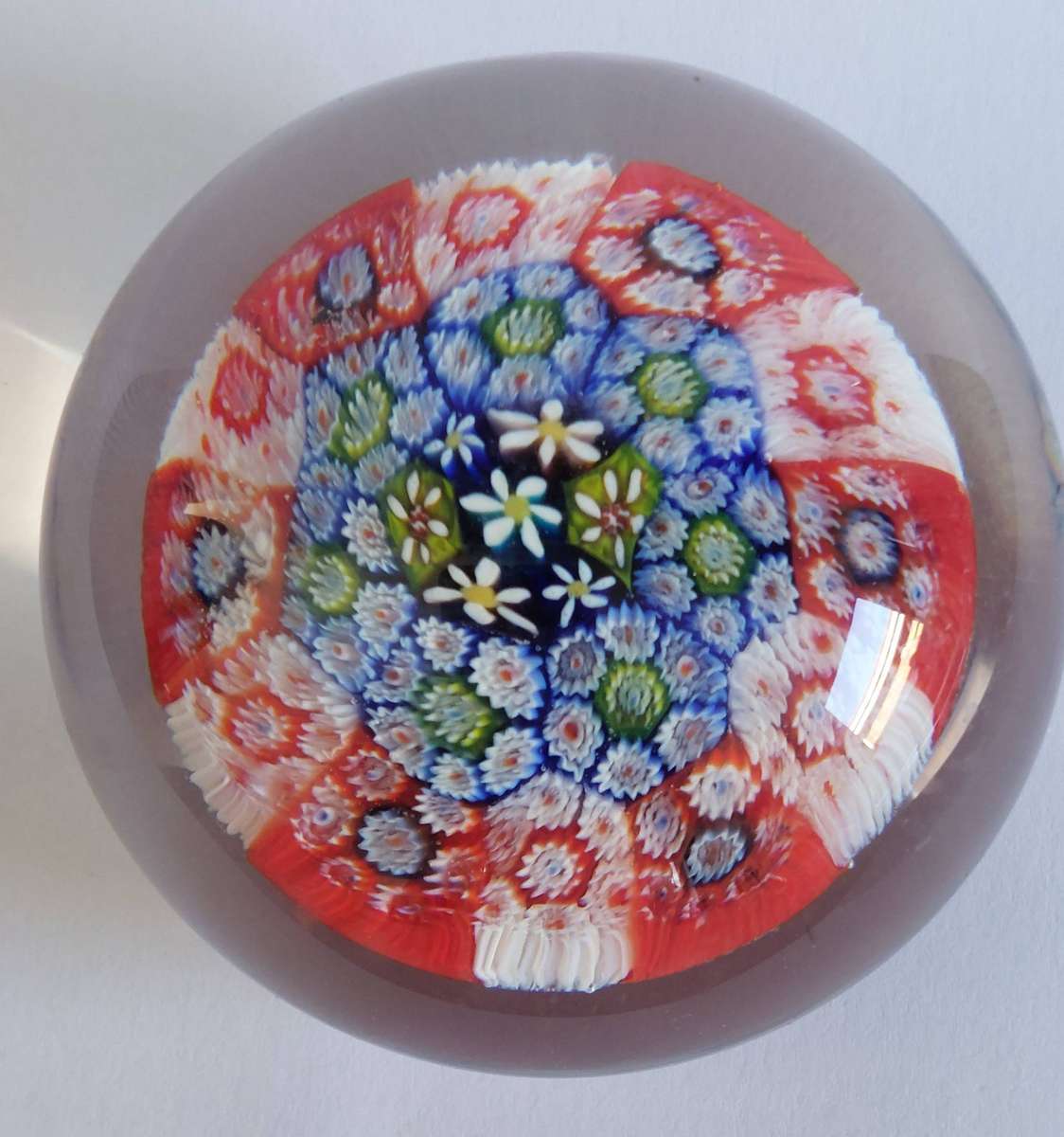 Exquisite vintage Murano millefiori glass paperweight