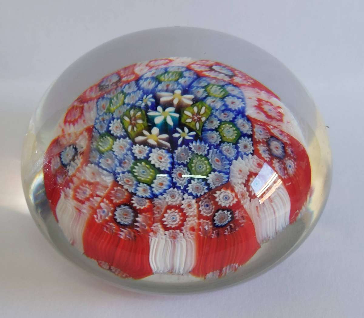 Exquisite vintage Murano millefiori glass paperweight