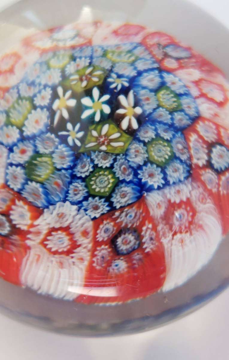 Exquisite vintage Murano millefiori glass paperweight