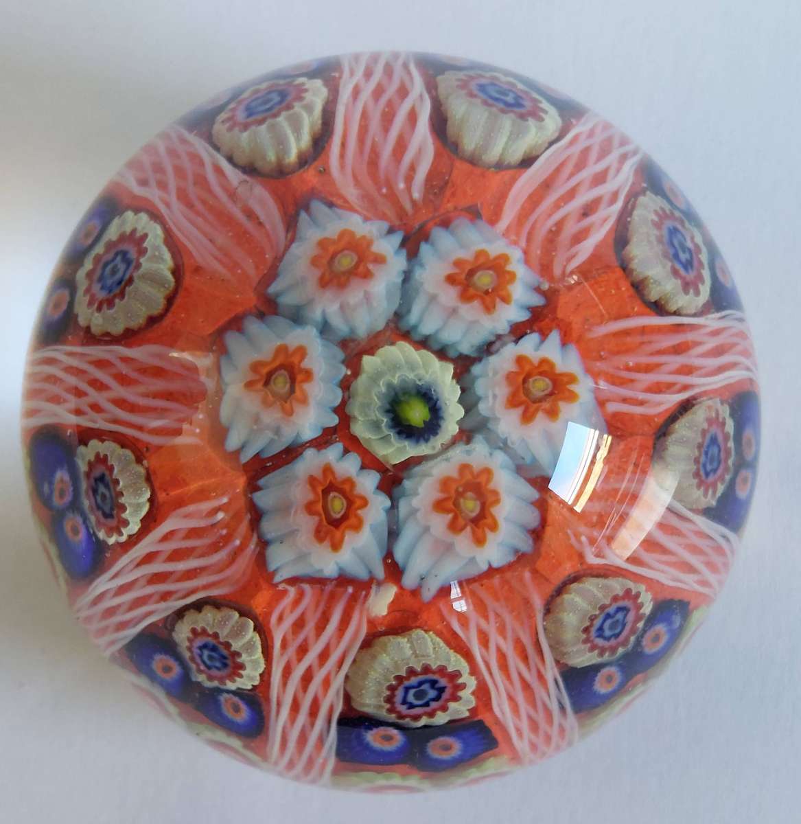 Gorgeous vintage millefiori glass paperweight looks English in design