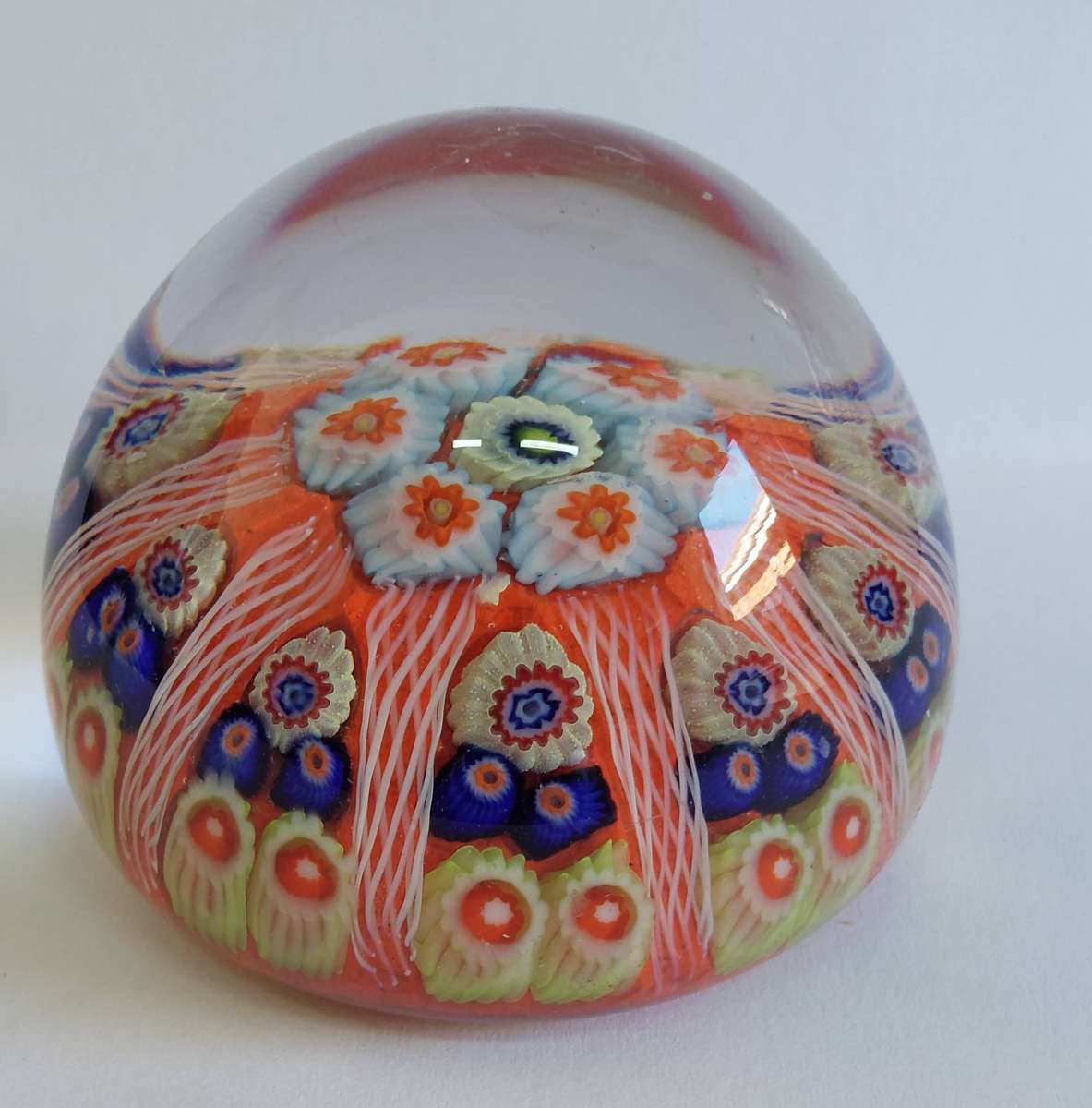 Gorgeous vintage millefiori glass paperweight looks English in design