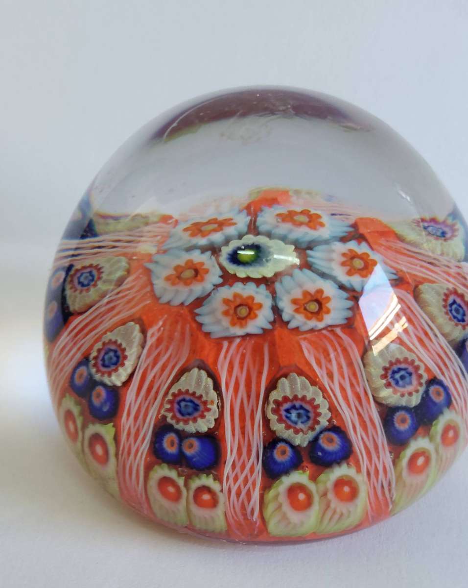 Gorgeous vintage millefiori glass paperweight looks English in design