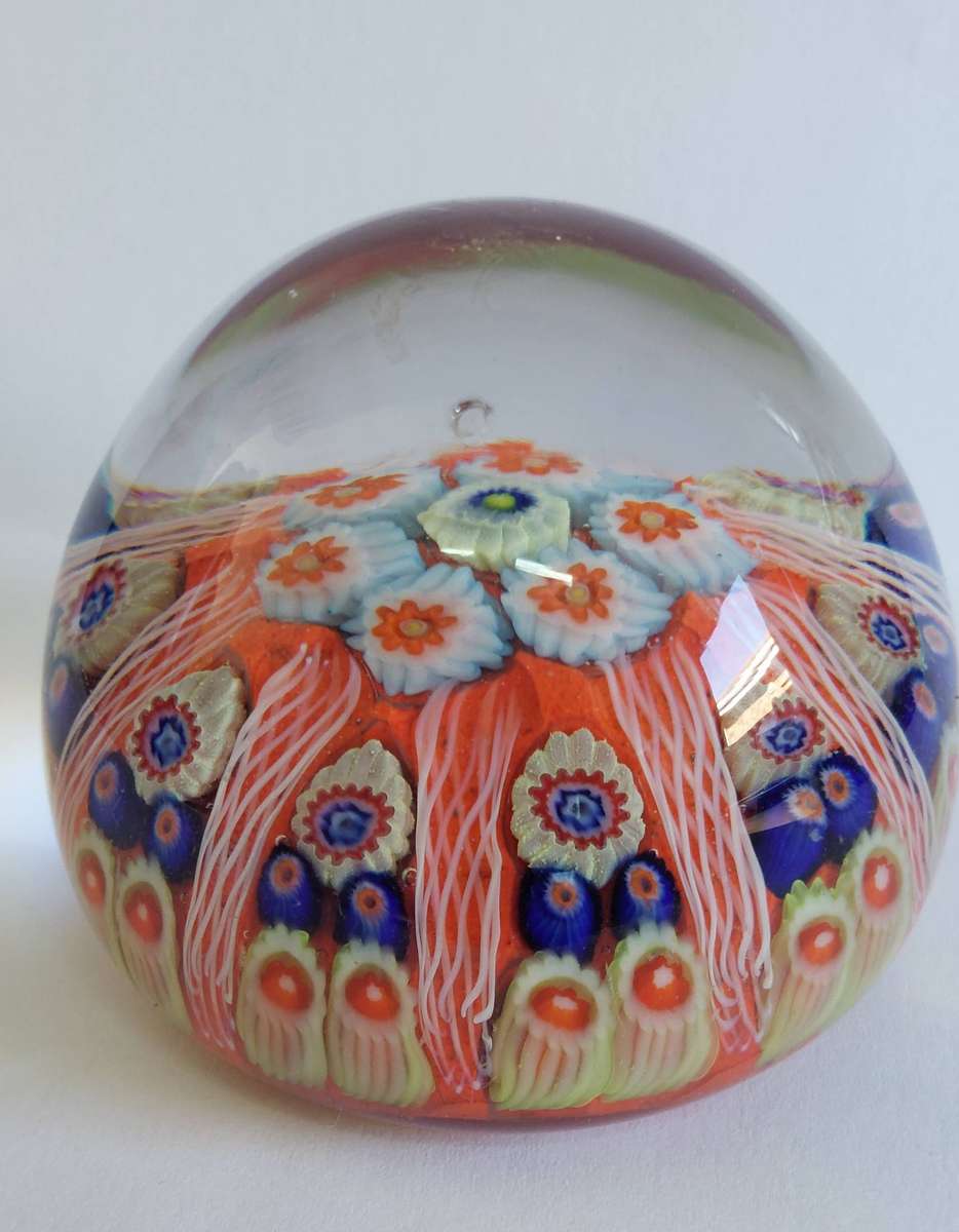 Gorgeous vintage millefiori glass paperweight looks English in design