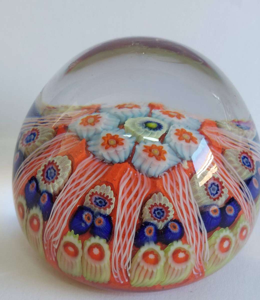 Gorgeous vintage millefiori glass paperweight looks English in design