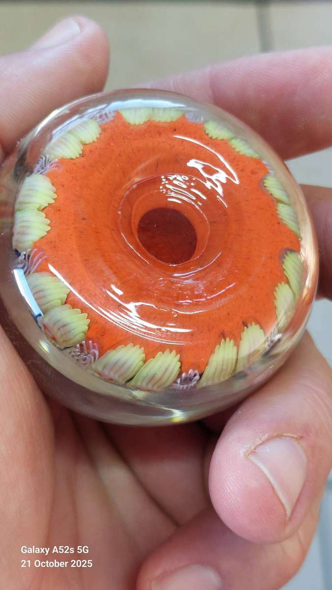 Gorgeous vintage millefiori glass paperweight looks English in design