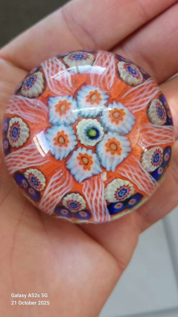 Gorgeous vintage millefiori glass paperweight looks English in design