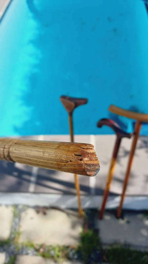 4 Vintage wooden walking sticks.  Price for all