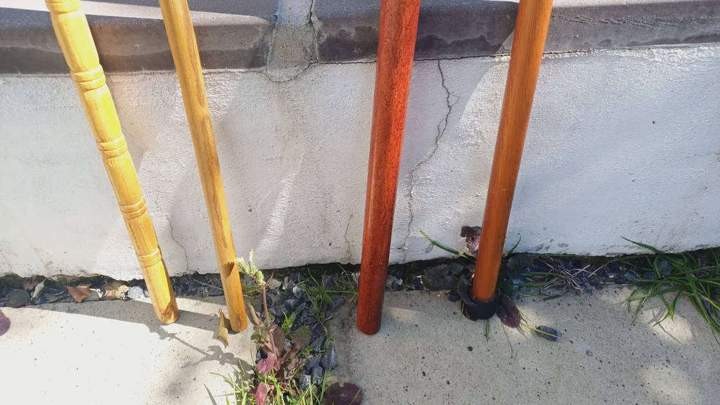 4 Vintage wooden walking sticks.  Price for all