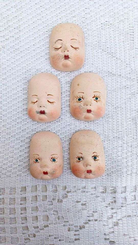 Vintage Miniature Porcelain Doll Faces
