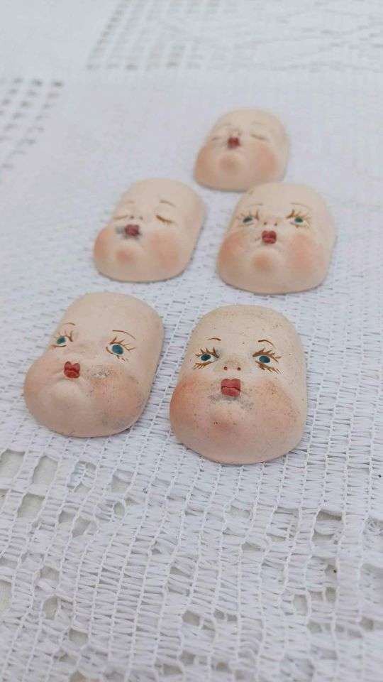 Vintage Miniature Porcelain Doll Faces
