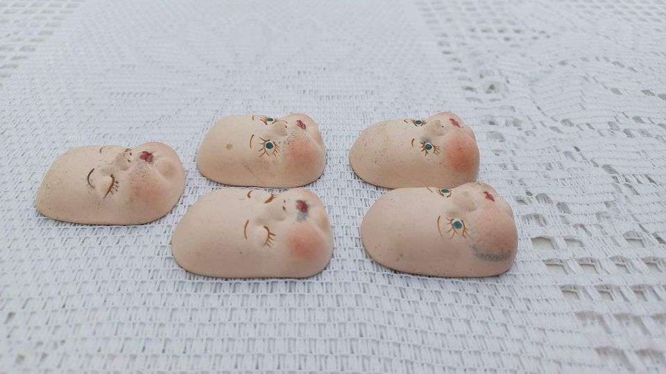 Vintage Miniature Porcelain Doll Faces