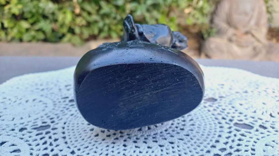 Solid resin Laughing Buddha (Budai) Inscribed with symbols