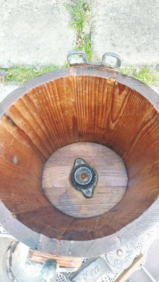 Antique Wooden Hand Crank Ice Cream Churn