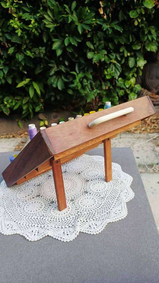 Vintage Cotton Caddy (number 876866) Wooden Sewing Thread Holder. Possibly shop display.