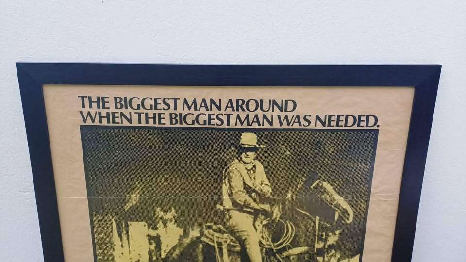 Large Original Framed (1970) Chisum Poster - John Wayne . 110cm tall, 85cm wide
