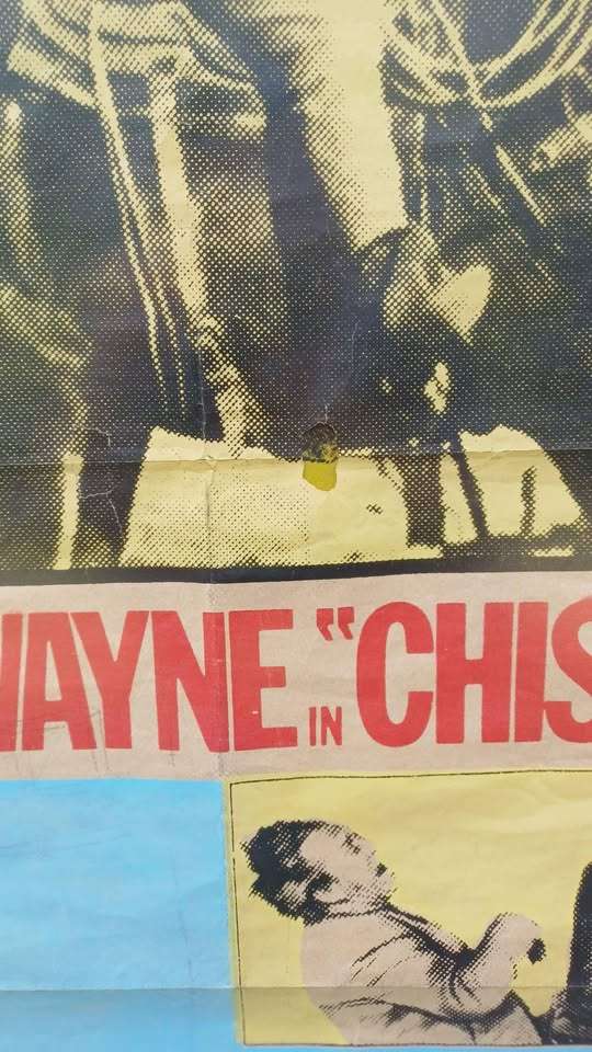 Large Original Framed (1970) Chisum Poster - John Wayne . 110cm tall, 85cm wide