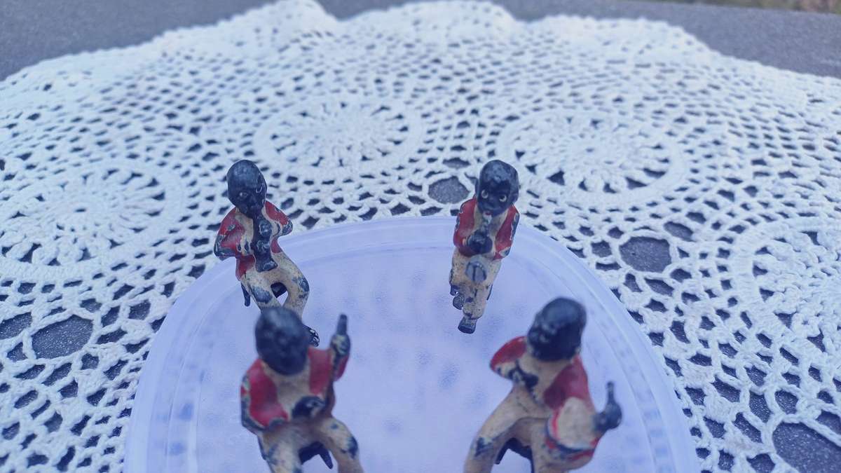 Stoddart Painted Lead Americana Negro Children's Jazz Band Figurines, Circa 1924