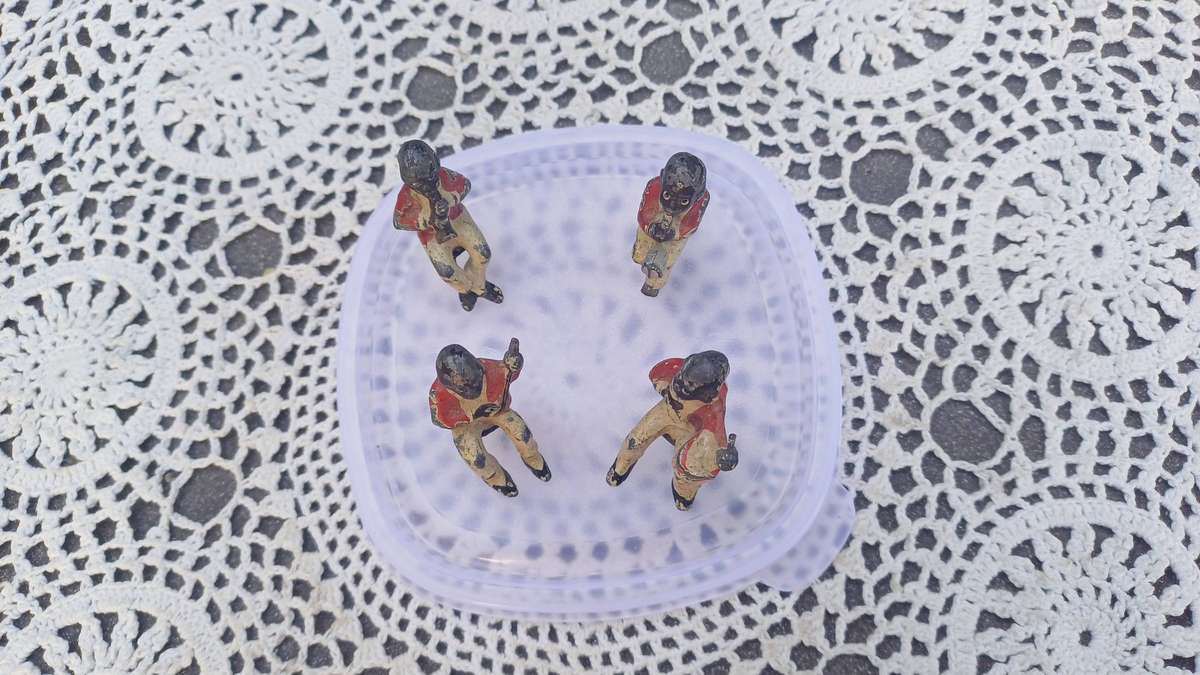 Stoddart Painted Lead Americana Negro Children's Jazz Band Figurines, Circa 1924