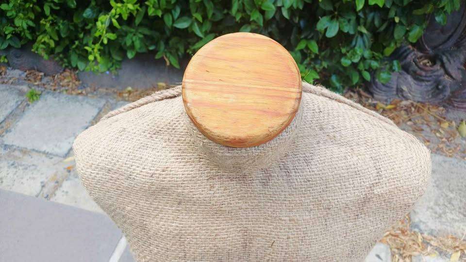 Large retro hessian covered male mannequin torso