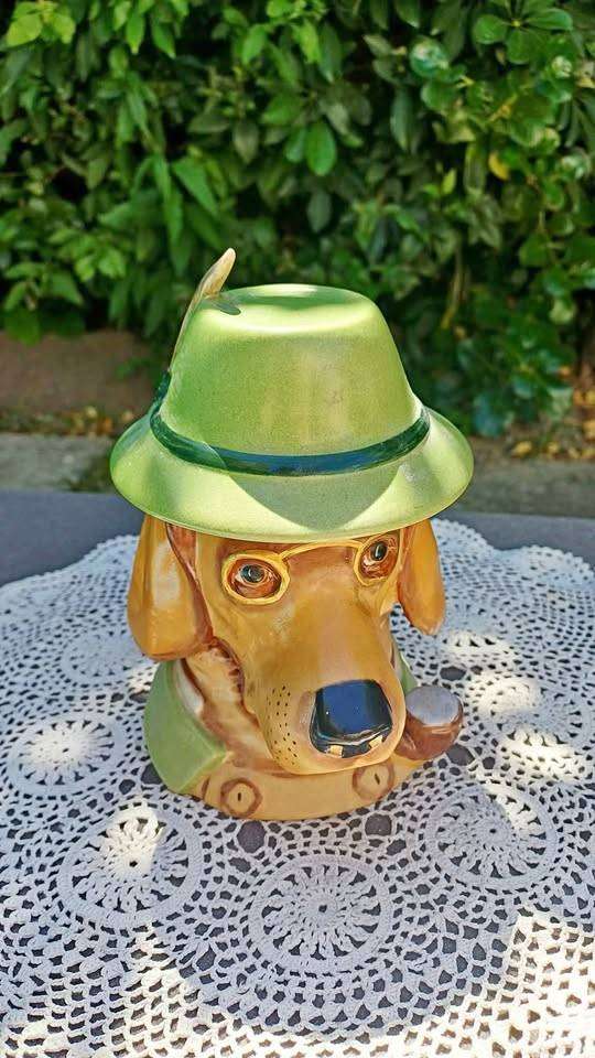 Rare Vintage Sherlock Holmes Hound Dog Figural Germain Lidded Beer Stein