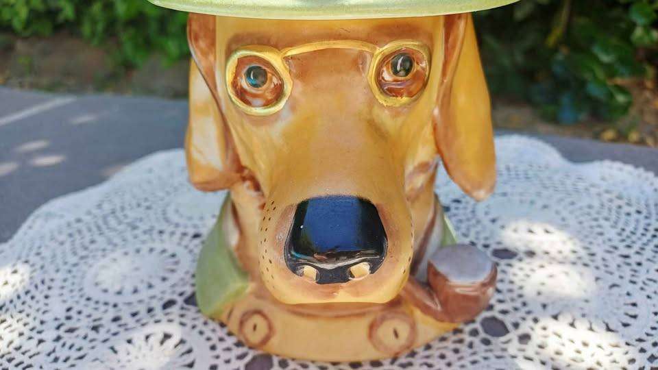 Rare Vintage Sherlock Holmes Hound Dog Figural Germain Lidded Beer Stein