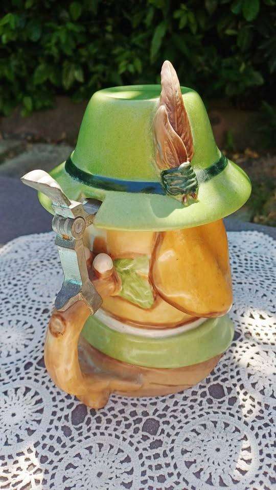 Rare Vintage Sherlock Holmes Hound Dog Figural Germain Lidded Beer Stein