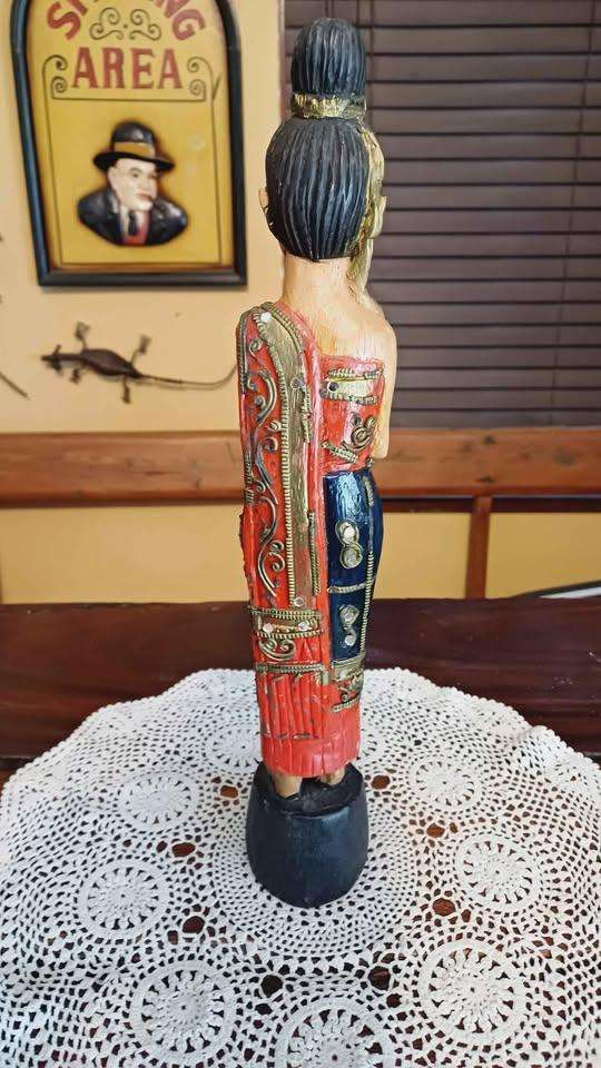 Vintage Carved Wooden Thai Sawasdee Lady