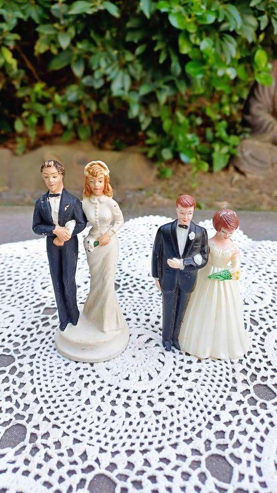 2 Mid-century Wedding Cake Toppers