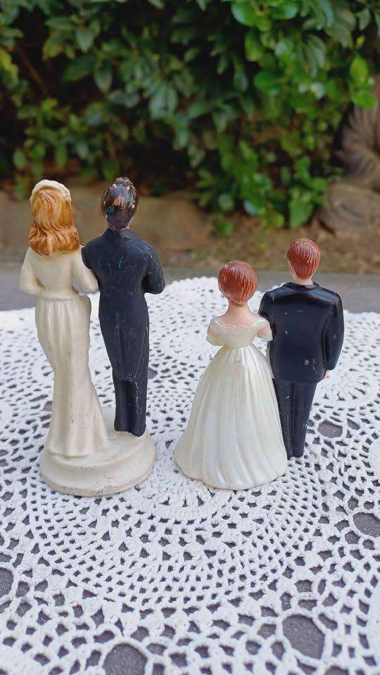 2 Mid-century Wedding Cake Toppers