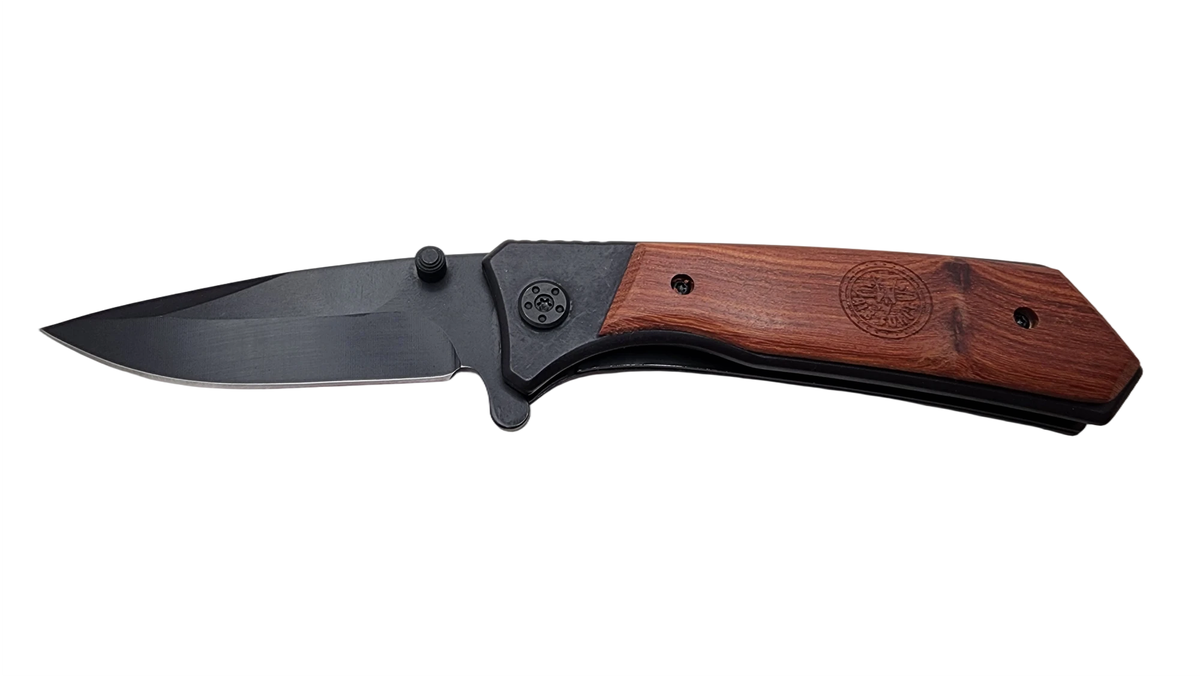 Browning Folding Knife With Wooden Handle