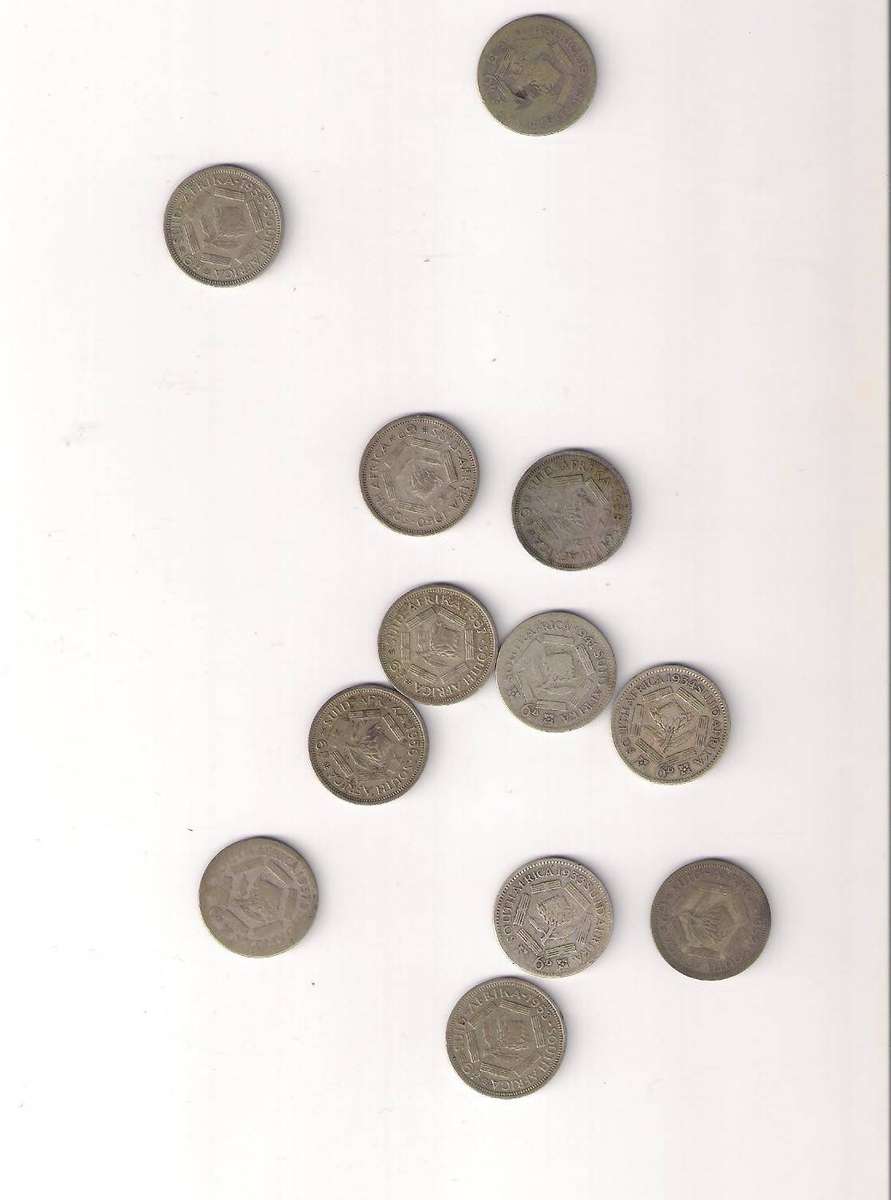 South African 6 Pence Coins