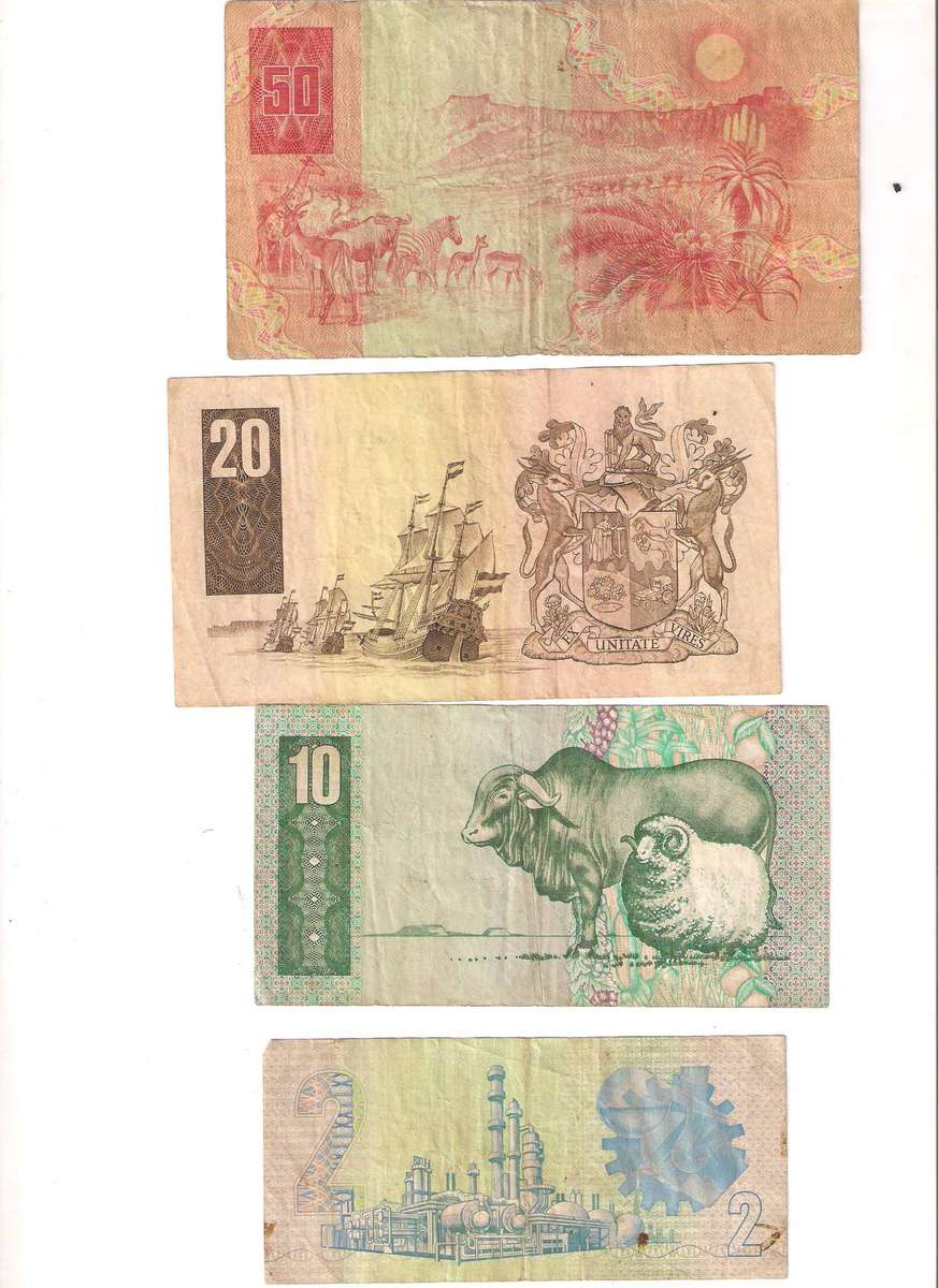 South African Rand Notes R2 R10 R20 R50