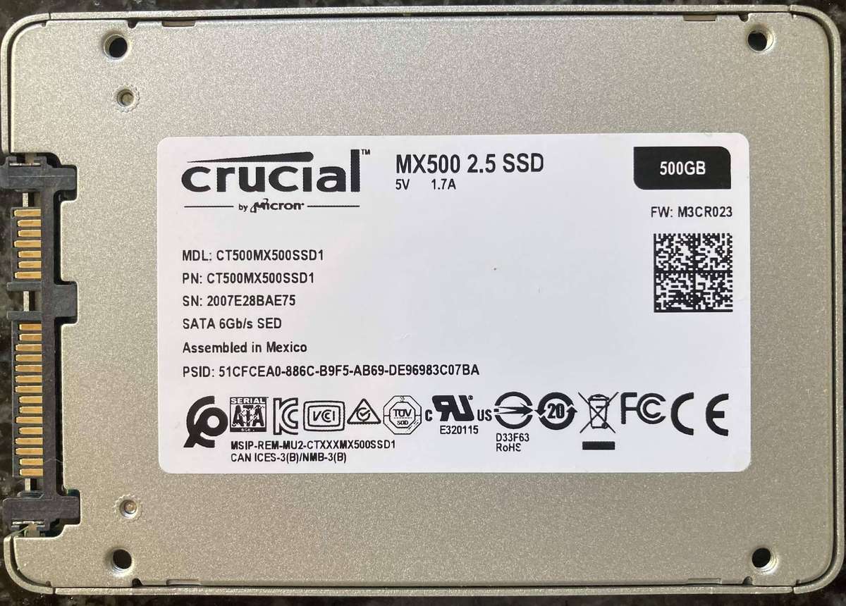 Laptop spares: 500Gb SSD, 256Gb M.2 SSD