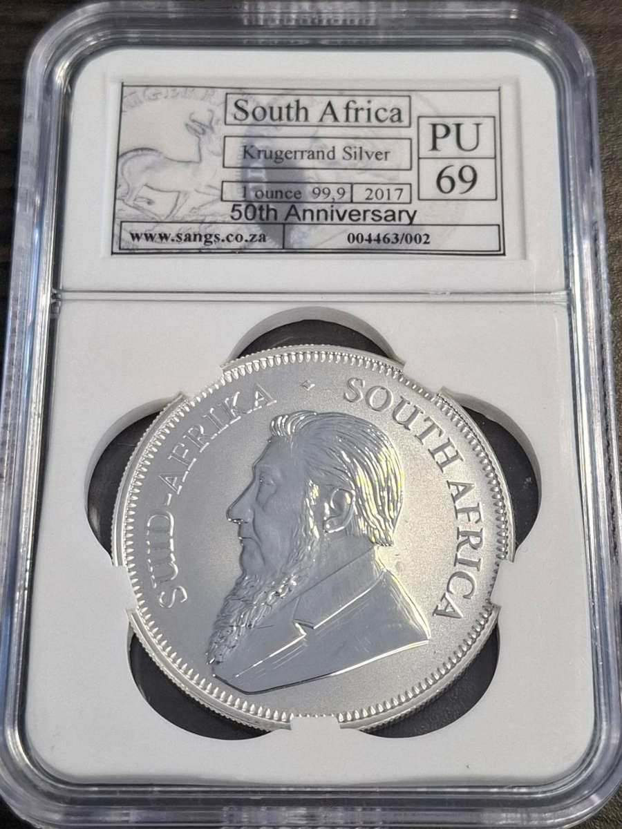 2017 Krugerrand silver marking 50th anniversary Graded