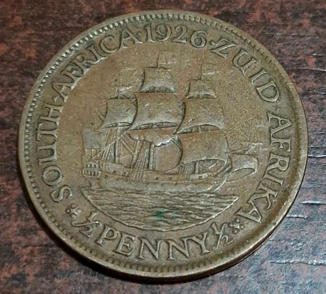 1926 South Africa half penny coin