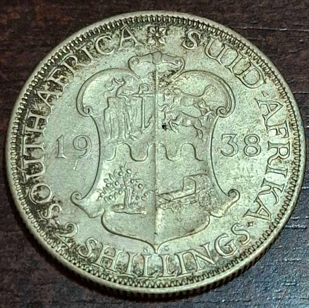 1938 South African Two Shilling coin