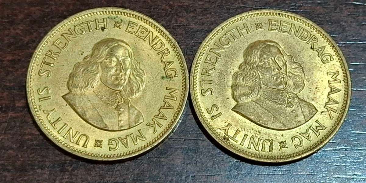 South African one cent coins from 1962 and 1963