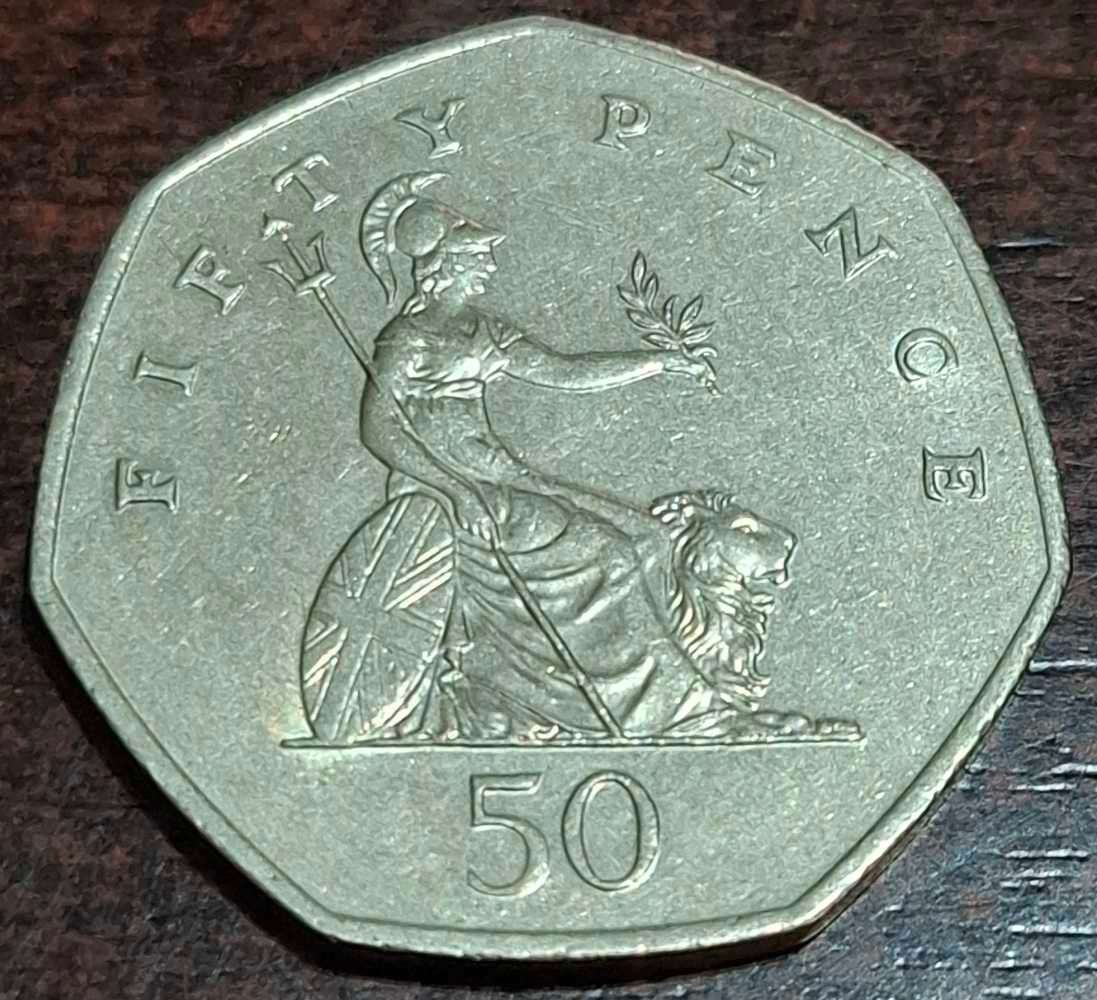 1997 United Kingdom 50 pence coin